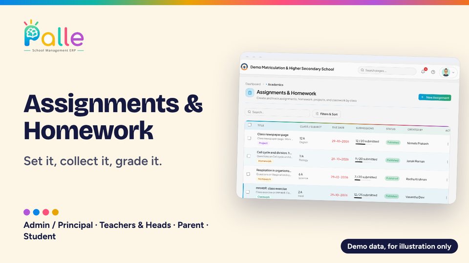 Palle Assignments & Homework: Set it, collect it, grade it.